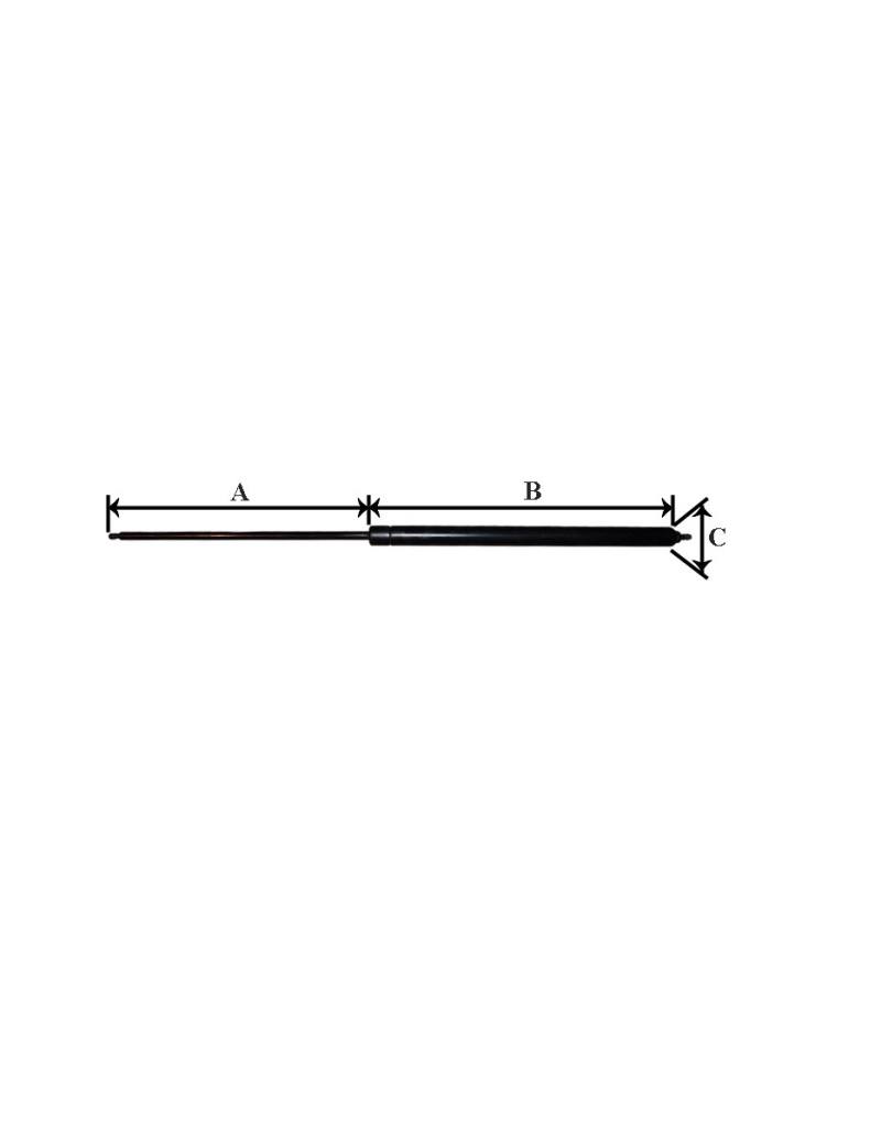 AMORTIGUADOR FUERZA  400 N 255mm CORTO 2 ROSCAS