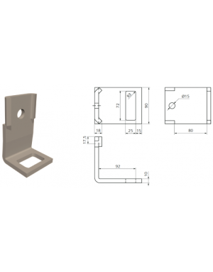 BRIDA BRAZO VIBRO 70x12...