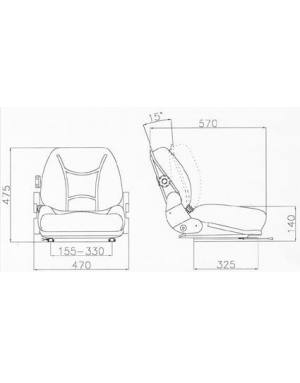 ASIENTO PVC TRACTOR RM-52 SIN MICRO INTERRUPTOR