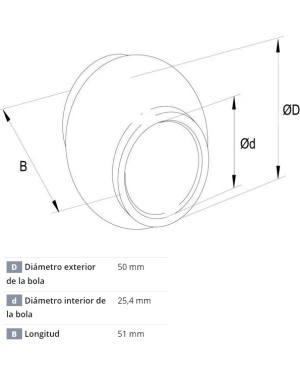 BOLA ACOPLAMIENTO SUPERIOR CAT.2 Ø25.4 / 50 X 51mm