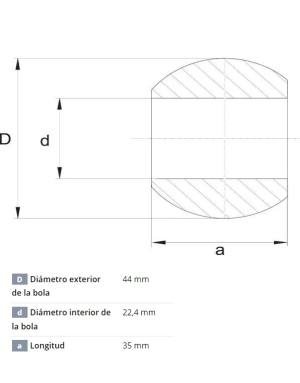 BOLA ENGANCHE RAPIDO CATEGORIA 1  22,4 X 44mm