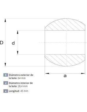 BOLA ENGANCHE RAPIDO CATEGORIA 3/2  64mm X 45 mm  Ø28.4